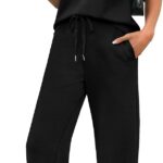 WIHOLL 2 Piece Sets for Women Casual Summer Travel Vacation Outfits Cap Sleeve Lounge Set
