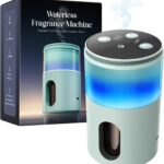 Waterless Essential Oil Diffuser:    Scent Diffuser for Home&Car&Office - Portable Diffuser with 48H Battery, 4 Timers & 3 Mist Levels, Light Green
