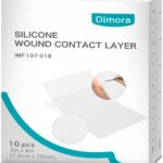 Dimora Silicone Wound Contact Layer, Non-adhering Dressing, Transparent Wound Dressing Pads, 3in x 4in (7.5cm x 10cm), 10 pcs