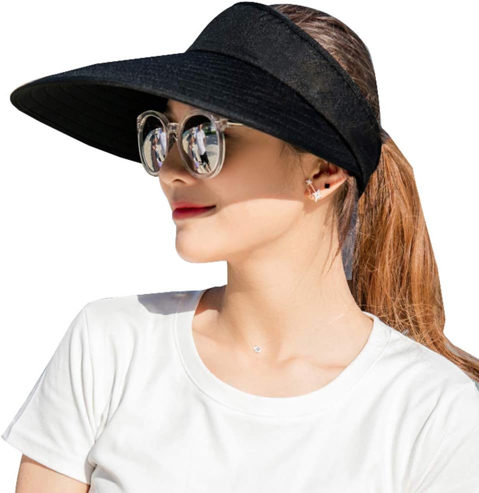 Sun Visor Hats Women Large Brim Summer UV Protection Beach Cap Sun Visor Hats Women Large Brim Summer UV Protection Beach Cap