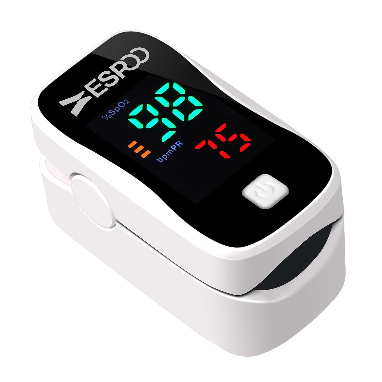 ESPOO Fingertip Pulse Oximeter, Blood Oxygen Saturation Monitor (SpO2) & Pulse Rate Monitor with LED Display, Portable Oxygen Monitor, Includes Batteries & Lanyard ESPOO Fingertip Pulse Oximeter, Blood Oxygen Saturation Monitor (SpO2) & Pulse Rate Monitor with LED Display, Portable Oxygen Monitor, Includes Batteries & Lanyard