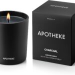 Apotheke Signature Scented Candles for Home, Charcoal - 10.5 oz - Soy Wax, Non Toxic, Large Jar - Luxury Black Candle Gifts for Women & Men - Cedarwood, Sandalwood, Oud, and Amber