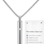 Breathing necklace Mindfulness Anxiety necklace breathing Stainless Teel Stress Relief pendant Meditation Anxiety Relief Gifts for Women Men
