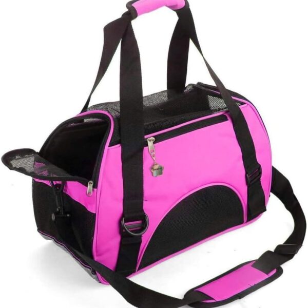 ZaneSun Cat Carrier,Soft-Sided Pet Travel Carrier for Cats,Dogs Puppy Comfort Portable Foldable Pet Bag Airline Approved (Small Rosered)