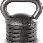 Apex 20lb Adjustable Cast Iron Kettlebell Handle, Compatible with 1 Weight Plates, Up to 50lb Load Capacity for Strength Training, Weightlifting, Home Workouts