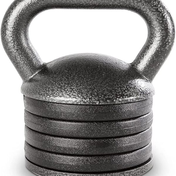 Apex 20lb Adjustable Cast Iron Kettlebell Handle, Compatible with 1 Weight Plates, Up to 50lb Load Capacity for Strength Training, Weightlifting, Home Workouts