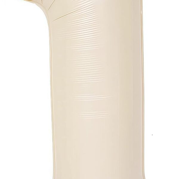 40 Inch Beige Number 1 Balloon for 1st Birthday Decoration, Large Self Inflating Cream Foil Number Balloons 0-9 for Boys Girls, White Sand 1 Helium Balloons for Women Men Party Anniversary Supplies