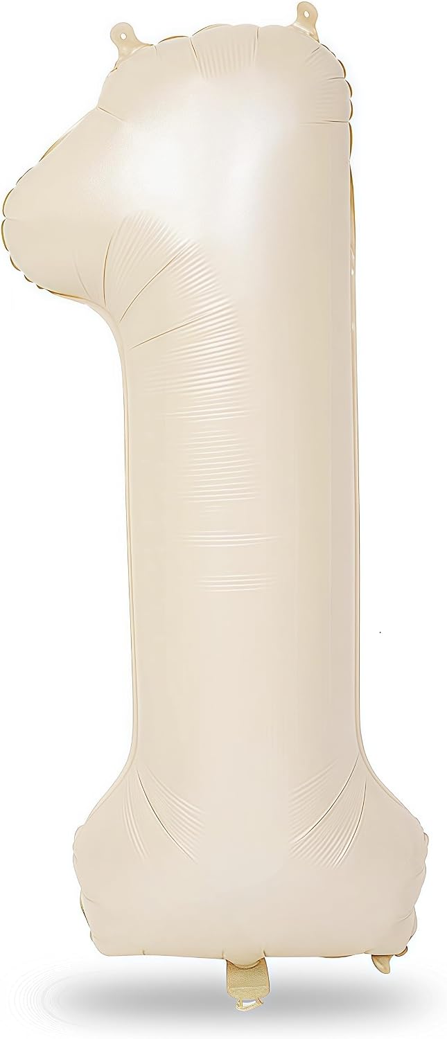 40 Inch Beige Number 1 Balloon for 1st Birthday Decoration, Large Self Inflating Cream Foil Number Balloons 0-9 for Boys Girls, White Sand 1 Helium Balloons for Women Men Party Anniversary Supplies 40 Inch Beige Number 1 Balloon for 1st Birthday Decoration, Large Self Inflating Cream Foil Number Balloons 0-9 for Boys Girls, White Sand 1 Helium Balloons for Women Men Party Anniversary Supplies