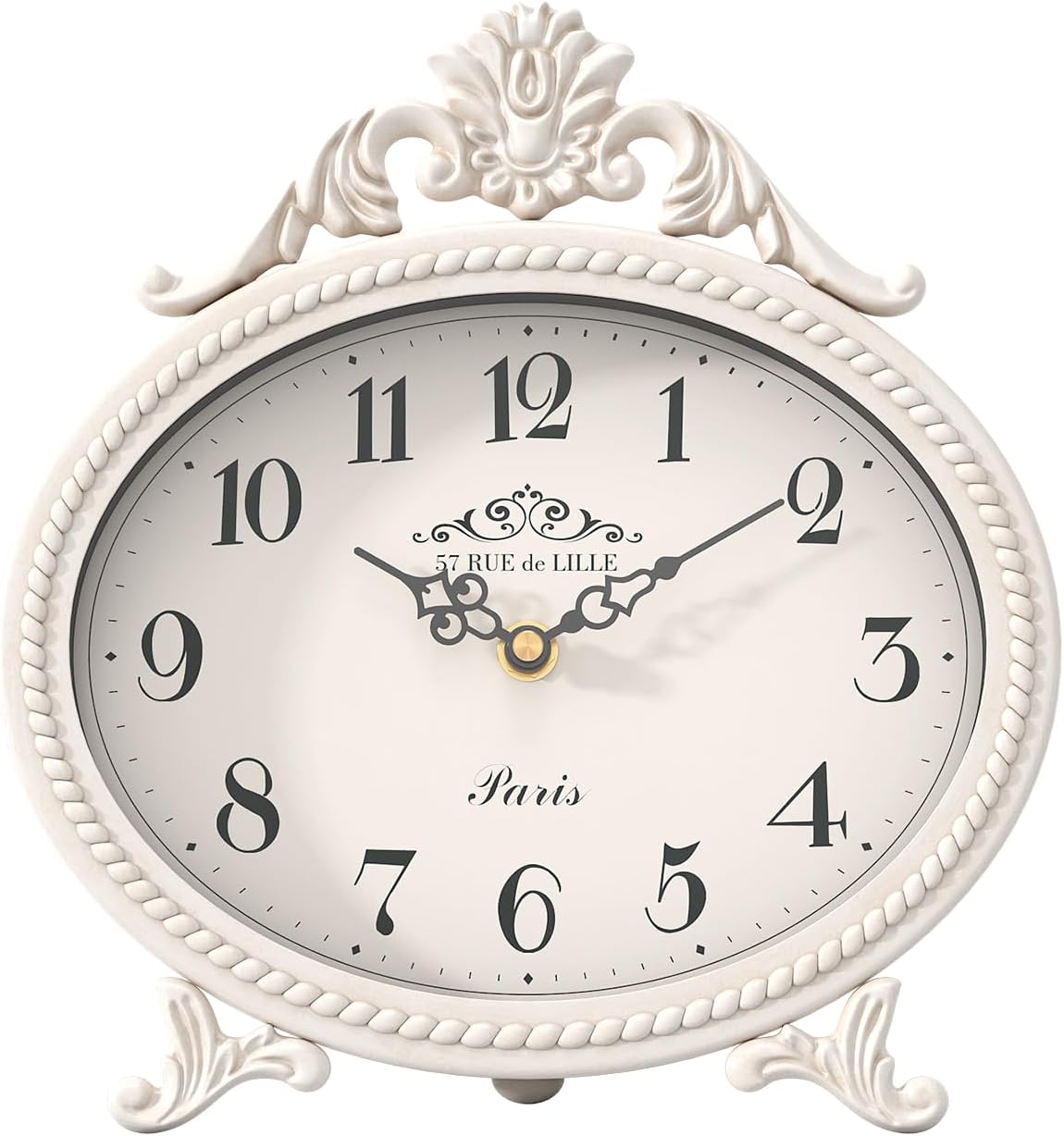 Abdurey Vintage Table Clock,Antique White French Rustic Style Mantel Clock | Desk and Shelf Rustic Decorative Clocks for Living Room,Farmhouse,Bedroom, Bedside,Gift Clocks Abdurey Vintage Table Clock,Antique White French Rustic Style Mantel Clock | Desk and Shelf Rustic Decorative Clocks for Living Room,Farmhouse,Bedroom, Bedside,Gift Clocks