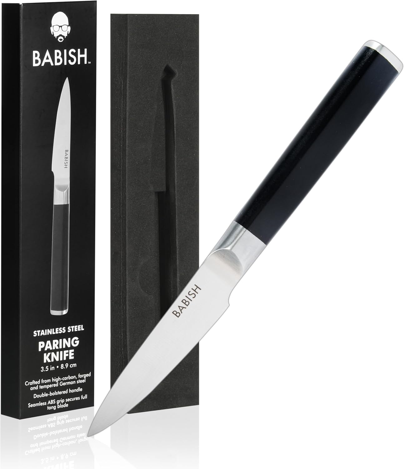 Babish 3.5-Inch Paring Knife High-Carbon 1.4116 German Steel Kitchen Knife Precision Cutlery for Peeling, Slicing & Detail Work Babish 3.5-Inch Paring Knife High-Carbon 1.4116 German Steel Kitchen Knife Precision Cutlery for Peeling, Slicing & Detail Work