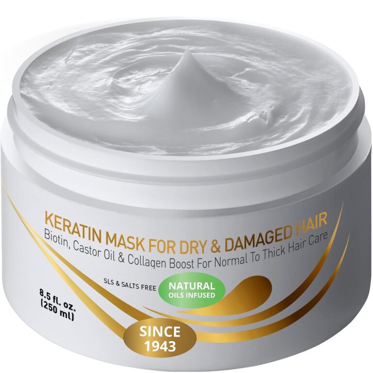VITAMINS hair cosmetics Keratin Hair Mask Deep Conditioner for Thick Locks | Deep Conditioning Repair For Normal, Dry Damaged Hair with Biotin, Collagen & Castor Oil, Repairs Split Ends & Restores Shine