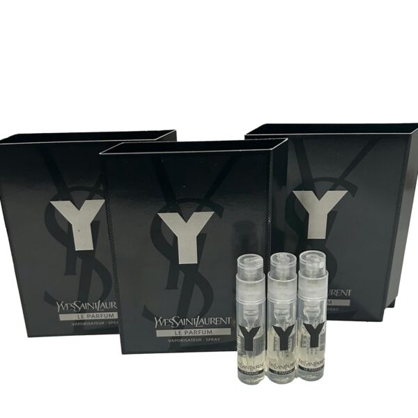 Yves Saint Laurent YSL Y LE PARFUM Men Sample Perfume Spray Trial Size Partially Filled Vials 1.2 ml / 0.04 fl oz (set of 3)