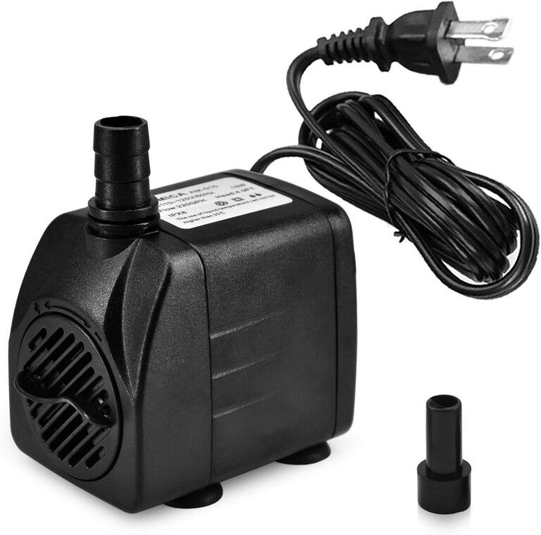 DOMICA 220GPH Ultra Quiet Fountain Pump (15W 800L/H), Small Submersible Pump for Pond, Water Feature, Aquariums, Fish Tanks, Hydroponics, Indoor or Outdoor Fountain (AC Powered)