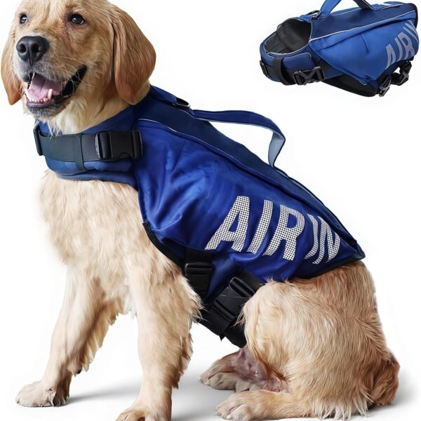 Dog Life Jacket Ripstop Dogs Life Vest for Swimming Boating Dog Safety Vest Adjustable Preserver with High Buoyancy and Durable Rescue Handle for Small,Medium,Large Dogs (Small)