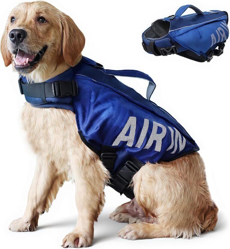 Dog Life Jacket Ripstop Dogs Life Vest for Swimming Boating Dog Safety Vest Adjustable Preserver with High Buoyancy and Durable Rescue Handle for Small,Medium,Large Dogs (Small)