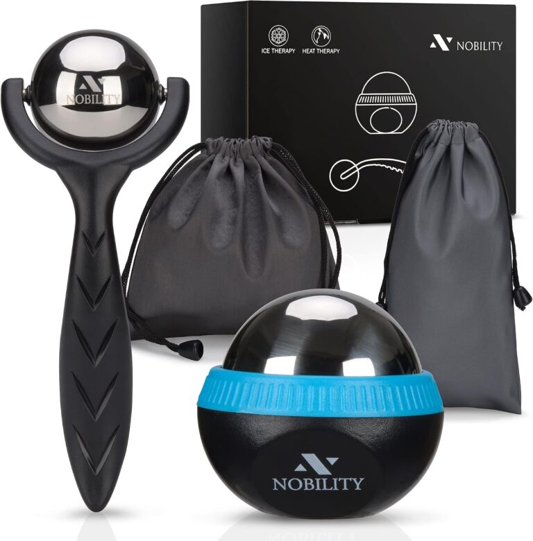 Nobility Massage Ball Roller Ice Cold and Hot for Deep Tissue and Sore Muscle Relief of Stiffness and Stress, Body, Neck, Back, Foot, Plantar (Black)