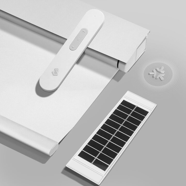 Motorized Blinds,Smart Blackout Shades with Matter Motor | Hubless Connectivity for Alexa & HomeKit,Rechargeable Auto Blinds,Blackout Privacy Fabric,Office&Bedroom(White,34"W  72" H)