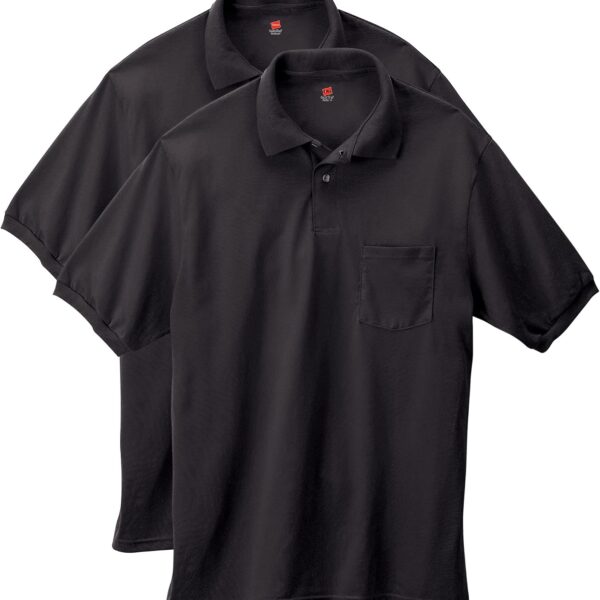 Hanes Men's Short Sleeve Jersey Pocket Polo (Pack of 2)