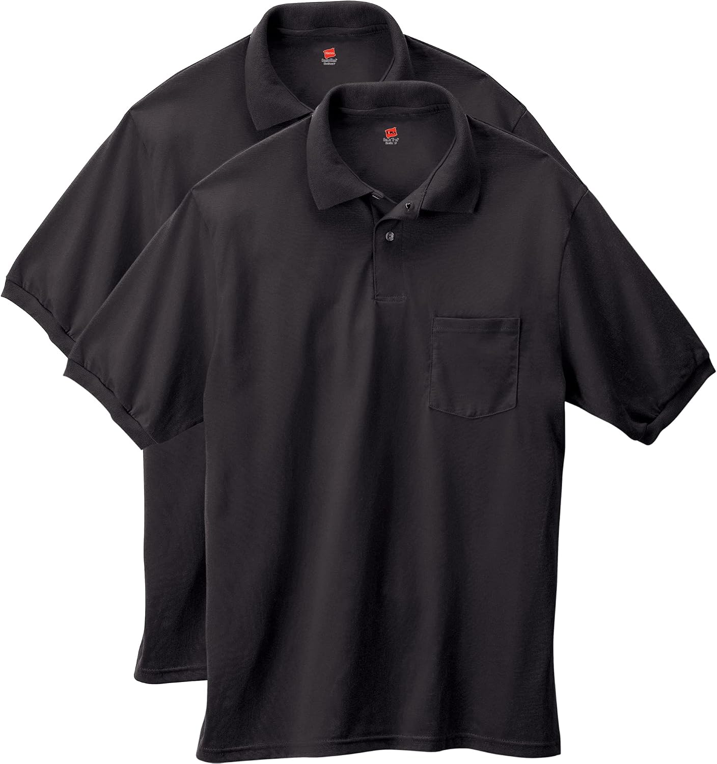 Hanes Men's Short Sleeve Jersey Pocket Polo (Pack of 2) Hanes Men's Short Sleeve Jersey Pocket Polo (Pack of 2)