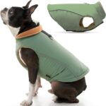 Gooby - Sports Vest, Fleece Lined Small Dog Cold Weather Jacket Coat Sweater with Reflective Lining, Green, Large