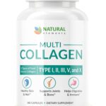 Multi Collagen 180 Protein Capsules - Type I, II, III, V, X Collagen Pills - Proprietary Blend of Eggshell, Chicken, Wild Fish & Grass-Fed Beef Collagen Peptides - 2025mg per serv