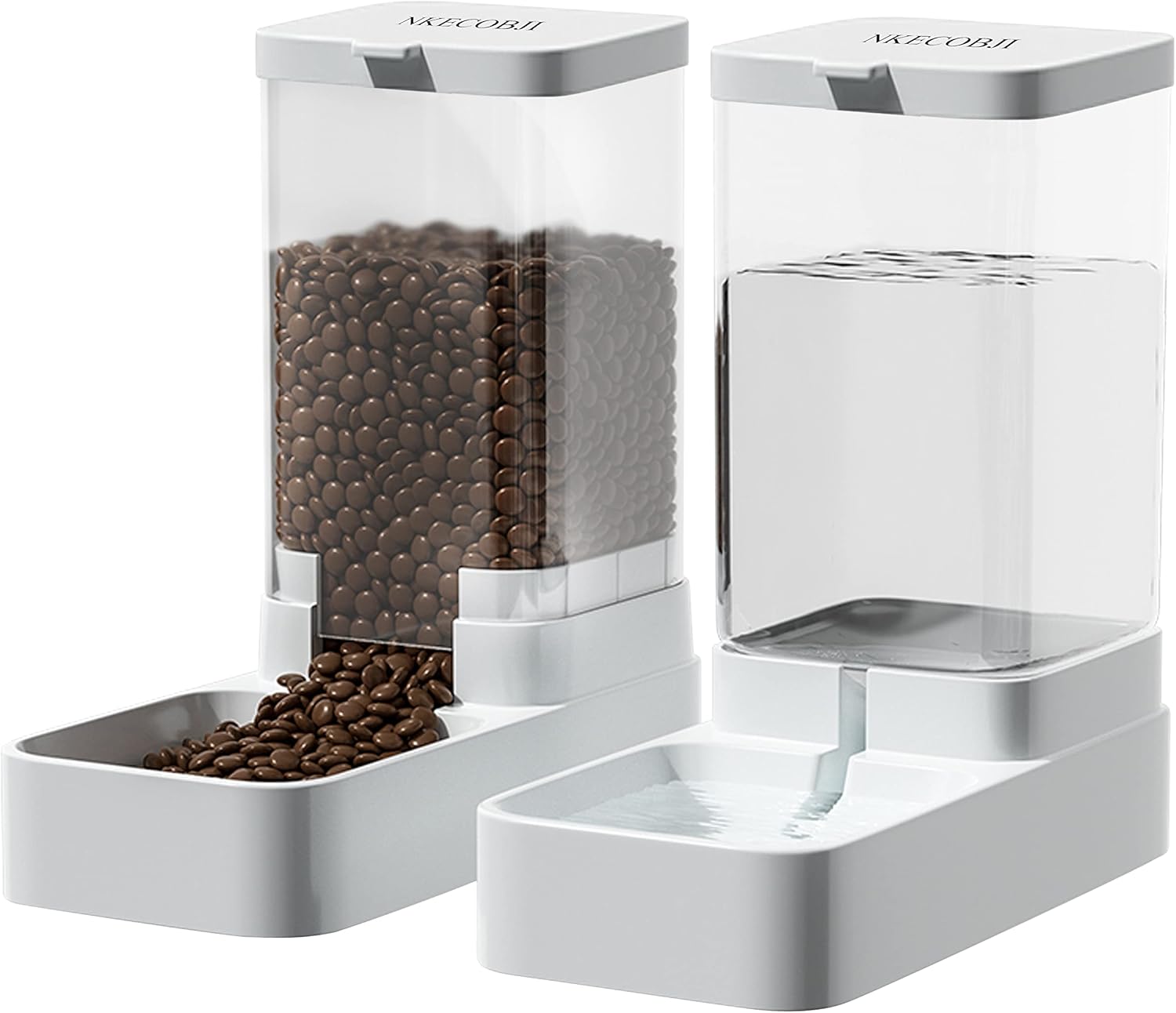 NKECOBJI Gravity Pet Feeder and Water Dispenser Set, Automatic Dog Feeder and Dog Water Dispenser for Dogs Cats Pets Animals Large Capacity(3.8L) NKECOBJI Gravity Pet Feeder and Water Dispenser Set, Automatic Dog Feeder and Dog Water Dispenser for Dogs Cats Pets Animals Large Capacity(3.8L)