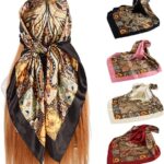 4Pcs Silk Head Scarves for Women Satin Hair Scarf 35Large Square Bandana Silk Like Neck Scarf Shawl