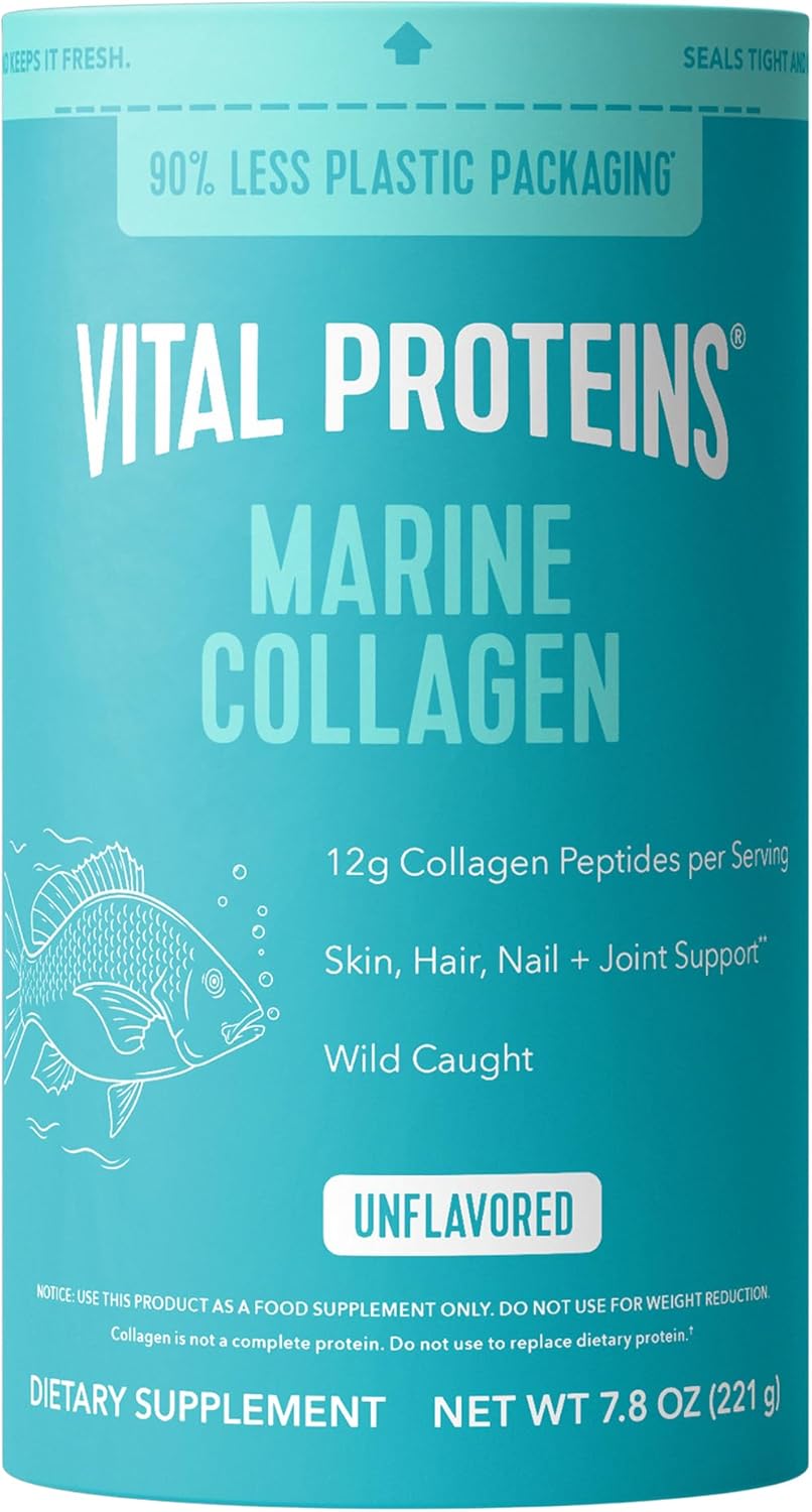 Vital Proteins Marine Collagen Peptides Powder Supplement for Skin Hair Nail Joint - Hydrolyzed Collagen - 12g per Serving - 7.8 oz Canister Vital Proteins Marine Collagen Peptides Powder Supplement for Skin Hair Nail Joint - Hydrolyzed Collagen - 12g per Serving - 7.8 oz Canister