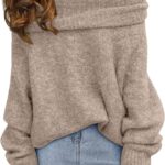 LILLUSORY Off The Shoulder Sweater Oversized Fall Going Out Tops | Stay Put Neckline Ultra Soft Knit Cute Sexy Date Night Sweater Dress winter Trendy Fashion Outfits Casual Clothes