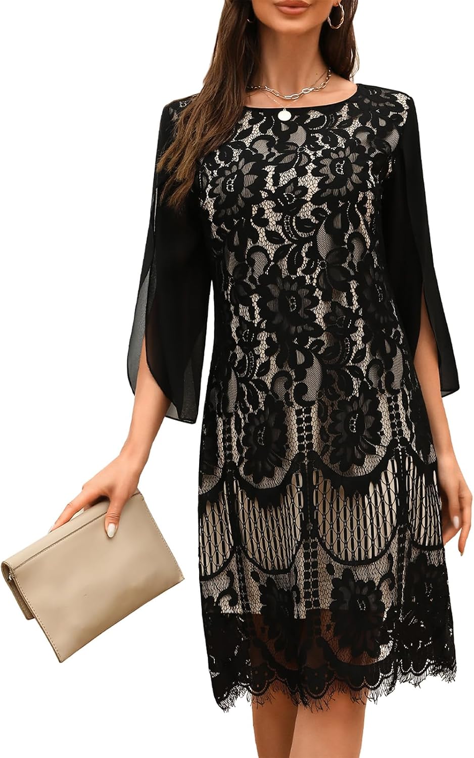 COOAN Wedding Guest Cocktail & Formal Dresses for Women - Lace Sequin Prom Evening Dress COOAN Wedding Guest Cocktail & Formal Dresses for Women - Lace Sequin Prom Evening Dress