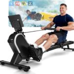 Rowing Machines for Home, 16/32-Level Adjustable Resistance, Magnetic Rowing Machine with App Supported, 350/400 LB Weight Capacity, Upgraded Dual Slide Rails with LCD Data Display Screen