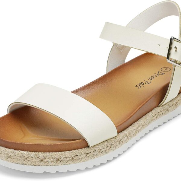 DREAM PAIRS Womens Open Toe Ankle Strap Espadrille Casual Flatform Platform Wedge Sandals