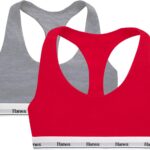 Hanes Women's Originals Racerback Bralette Pack, Breathable Stretch Cotton Bras, 2-Pack