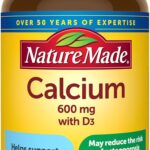 Nature Made Calcium 600 mg with Vitamin D3, Dietary Calcium Supplement for Bone Support, 100 Softgels