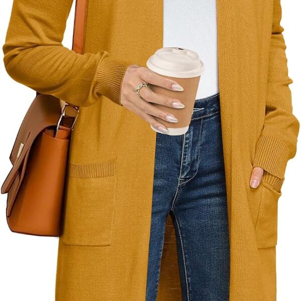 GRACE KARIN Women's 2026 Trendy Long Cardigans Sweater Lightweight Open Front Long Sleeve Maxi Duster Coats with Pockets