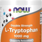 NOW Foods Supplements, L-Tryptophan 1,000 mg, Double Strength, Encourages Positive Mood*, Supports Relaxation*, 60 Tablets