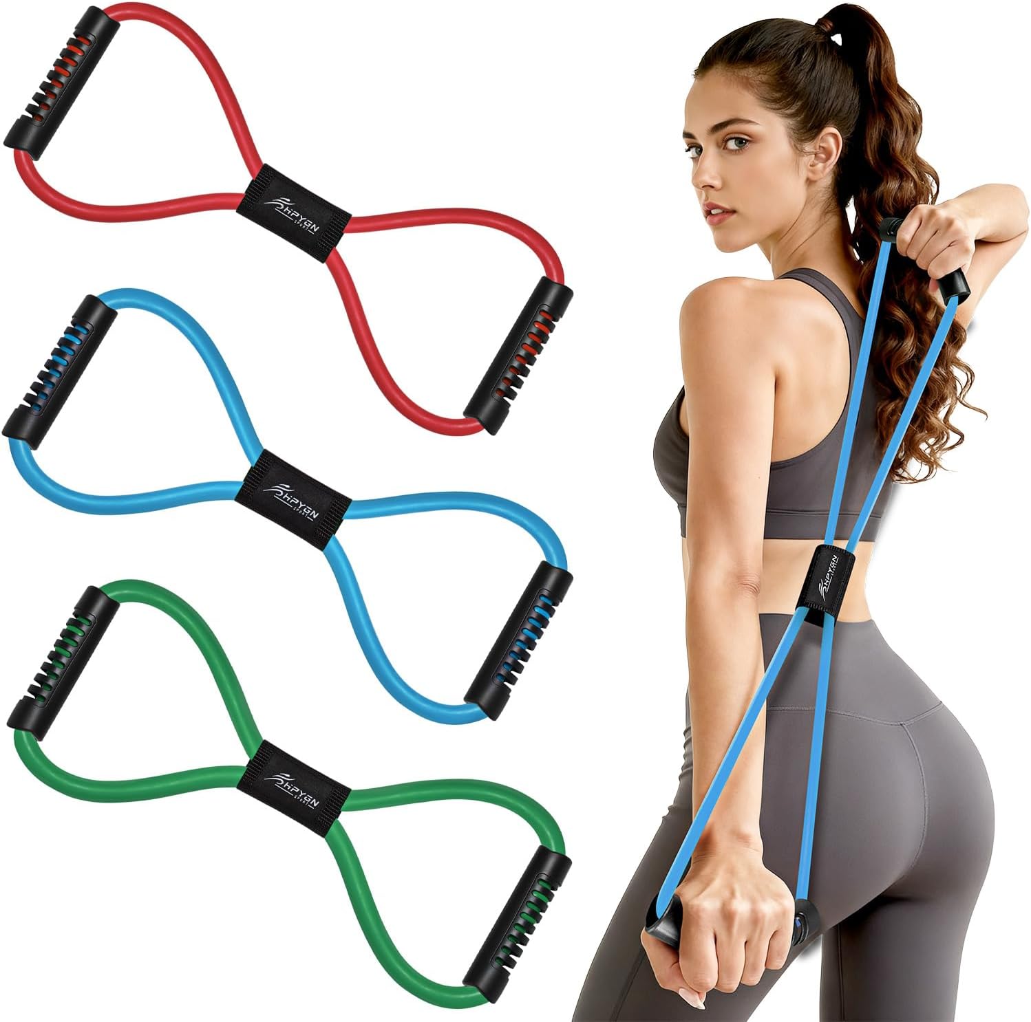 HPYGN Resistance Bands, Figure 8 Exercise Bands for Women Men, 8 Shaped Resistance Bands for Arms, Chest Expander, Yoga Gym Fitness Pulling Rope 8 Word Elastic for Exercise Muscle Training Tubing HPYGN Resistance Bands, Figure 8 Exercise Bands for Women Men, 8 Shaped Resistance Bands for Arms, Chest Expander, Yoga Gym Fitness Pulling Rope 8 Word Elastic for Exercise Muscle Training Tubing