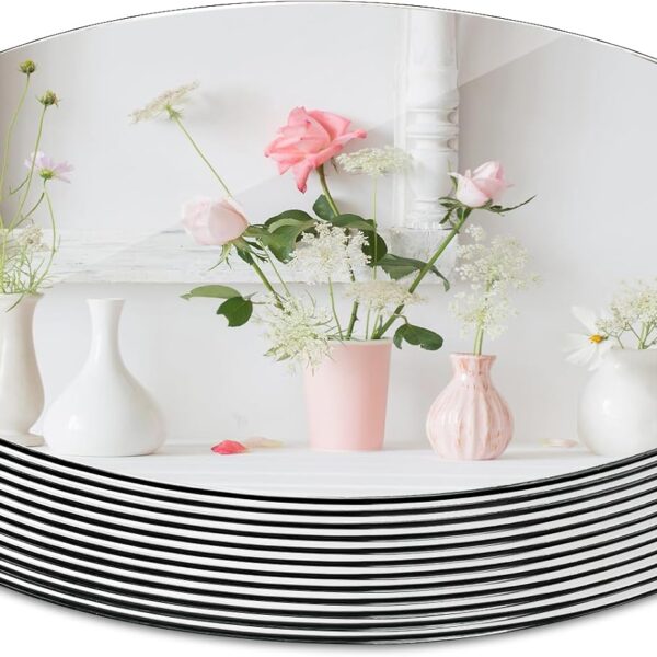 Set of 12 Round Mirror Trays, 10 Inch Glass Mirrors Candle Plate Large Circle Mirrors Wall Mount Glass Mirror Tiles for Table Centerpieces, Crafts, Wedding, Party Decorations