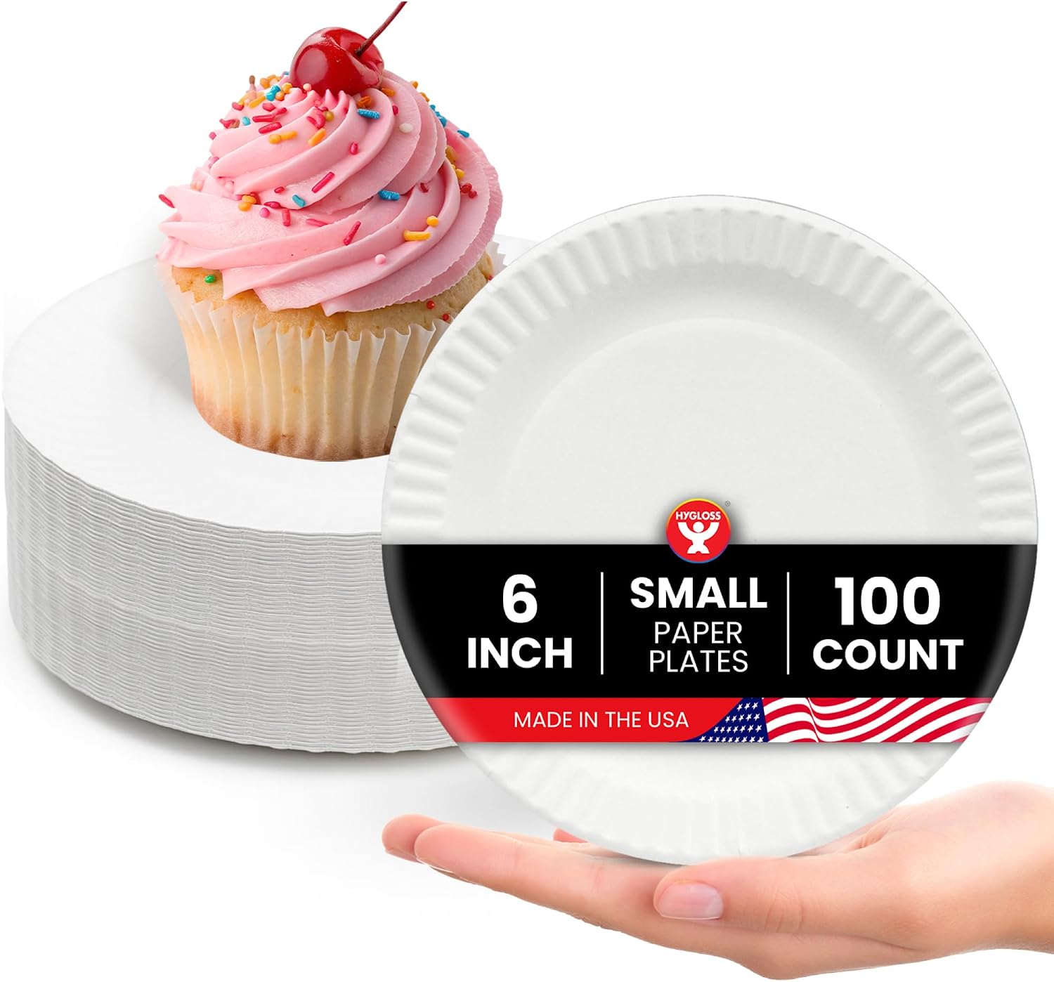 Hygloss Bulk Small Paper Plates 6-Inch - Dessert Plates Disposable for Party, Cake, Appetizer, Snack, Foodware, Crafts & More - Environmentally Friendly - White, Uncoated, Microwave Safe (100 Count) Hygloss Bulk Small Paper Plates 6-Inch - Dessert Plates Disposable for Party, Cake, Appetizer, Snack, Foodware, Crafts & More - Environmentally Friendly - White, Uncoated, Microwave Safe (100 Count)