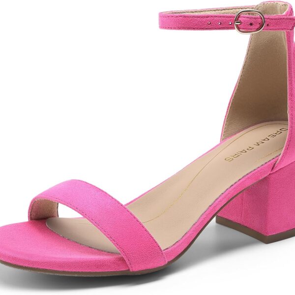 DREAM PAIRS Womens Low-Chunk Low Heel Pump Sandal
