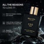 Bellavita Luxury CEO MAN Eau de Parfum | 100 ml (3.4 fl.oz.) | Perfume for Men | Mandarin, Lemon, Lavender, and Vetiver Notes | Long Lasting Men’s Fragrance | Gift for Father’s Day