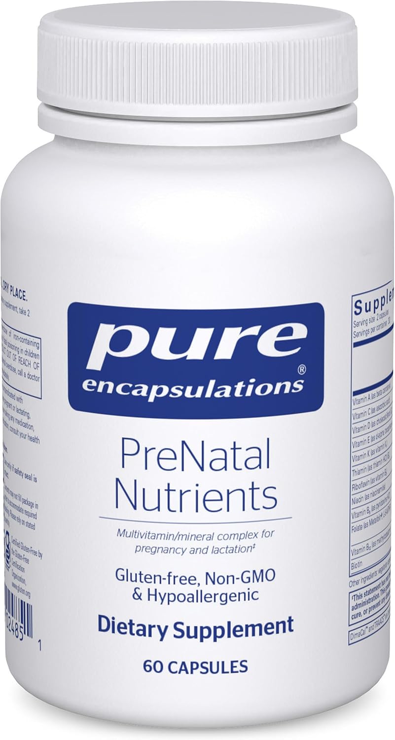 Pure Encapsulations PreNatal Nutrients - for Pregnancy & Lactation - Aids Energy & DNA Development* - with Folate, Choline & Iron - Gluten Free & Non-GMO - 60 Capsules Pure Encapsulations PreNatal Nutrients - for Pregnancy & Lactation - Aids Energy & DNA Development* - with Folate, Choline & Iron - Gluten Free & Non-GMO - 60 Capsules