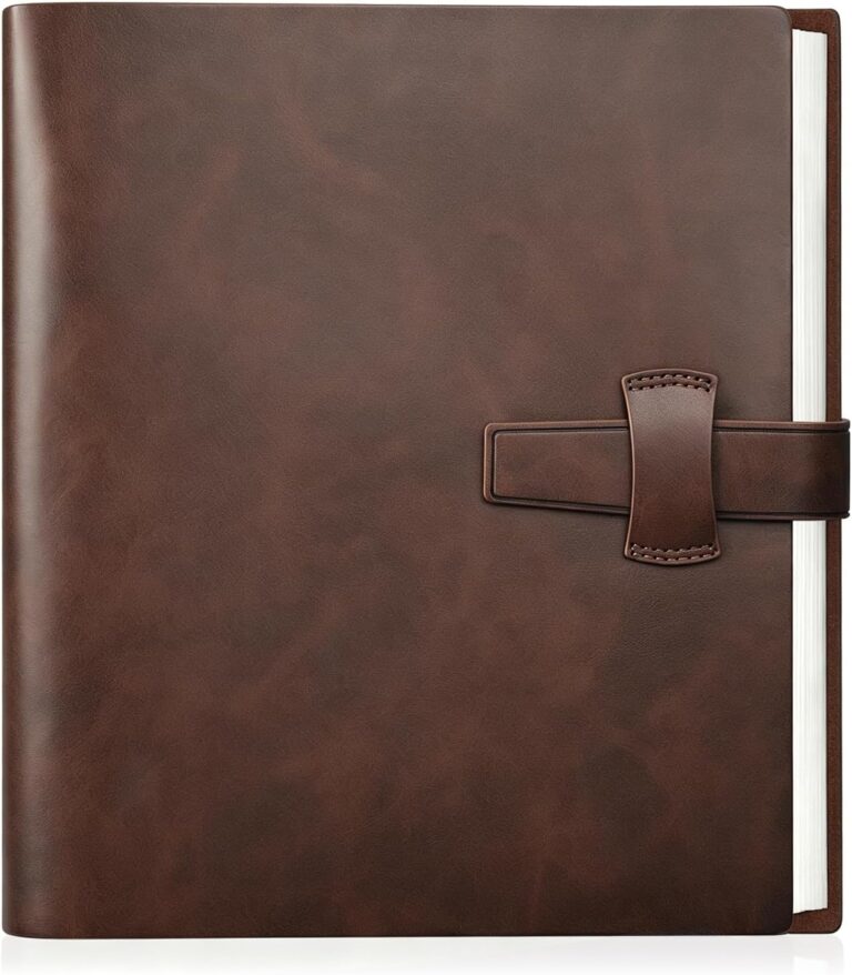 Artmag Photo Album 4x6 200 Photos, Thick Leather Cover Picture Album with 30 PCS Kraft Writing Paper Holds 200 Horizontal Photos for Family Wedding Anniversary (Brown)
