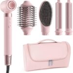 5 in 1 Hot Air Styler Wrap - High-Speed Hair Dryer, Volumizing Brush with Auto Curlers, Fast Drying & Frizz-Free Styling Straightening, No Heat Damage, Includes Travel Bag, Gift for Women