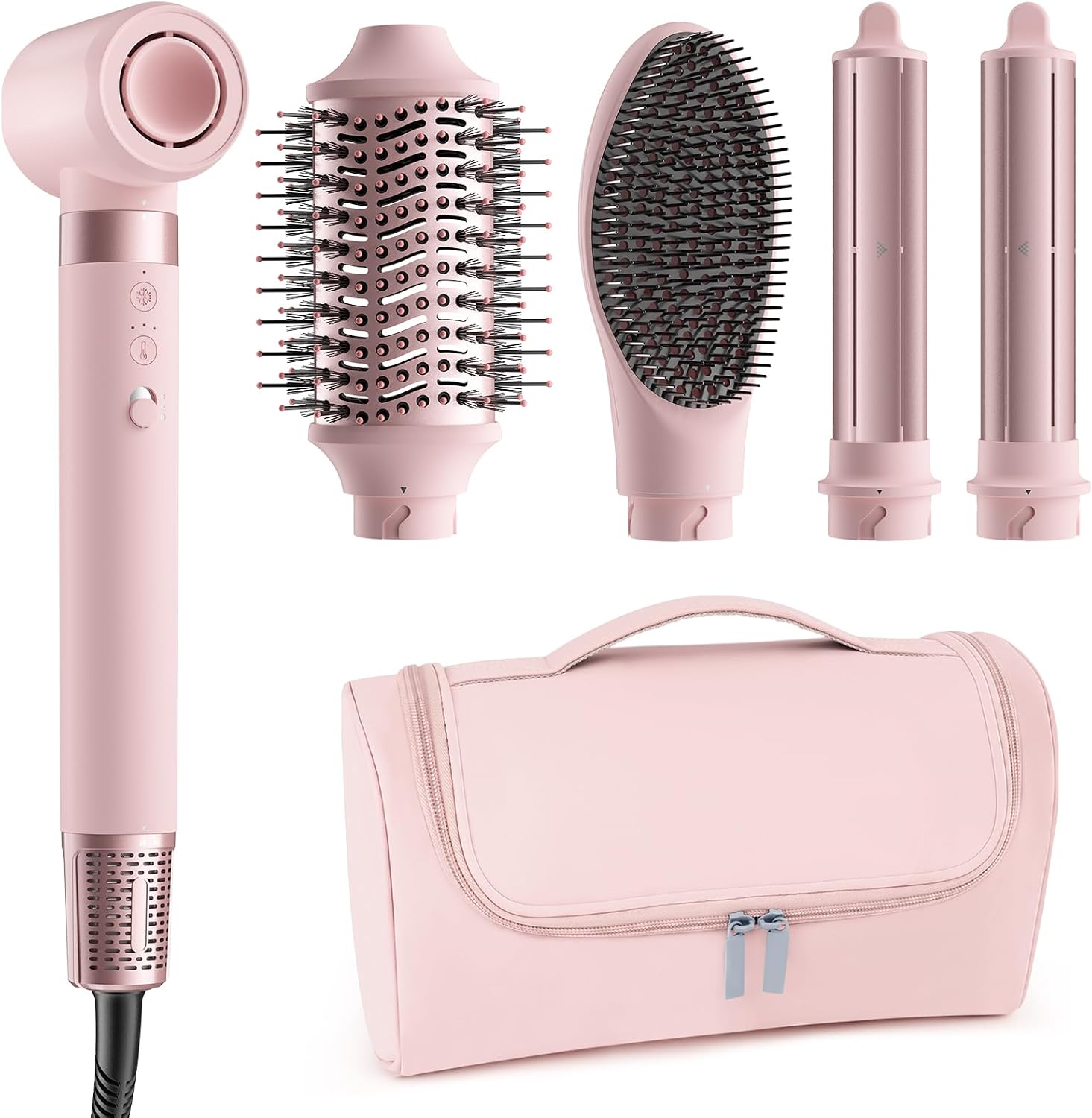 5 in 1 Hot Air Styler Wrap - High-Speed Hair Dryer, Volumizing Brush with Auto Curlers, Fast Drying & Frizz-Free Styling Straightening, No Heat Damage, Includes Travel Bag, Gift for Women 5 in 1 Hot Air Styler Wrap - High-Speed Hair Dryer, Volumizing Brush with Auto Curlers, Fast Drying & Frizz-Free Styling Straightening, No Heat Damage, Includes Travel Bag, Gift for Women