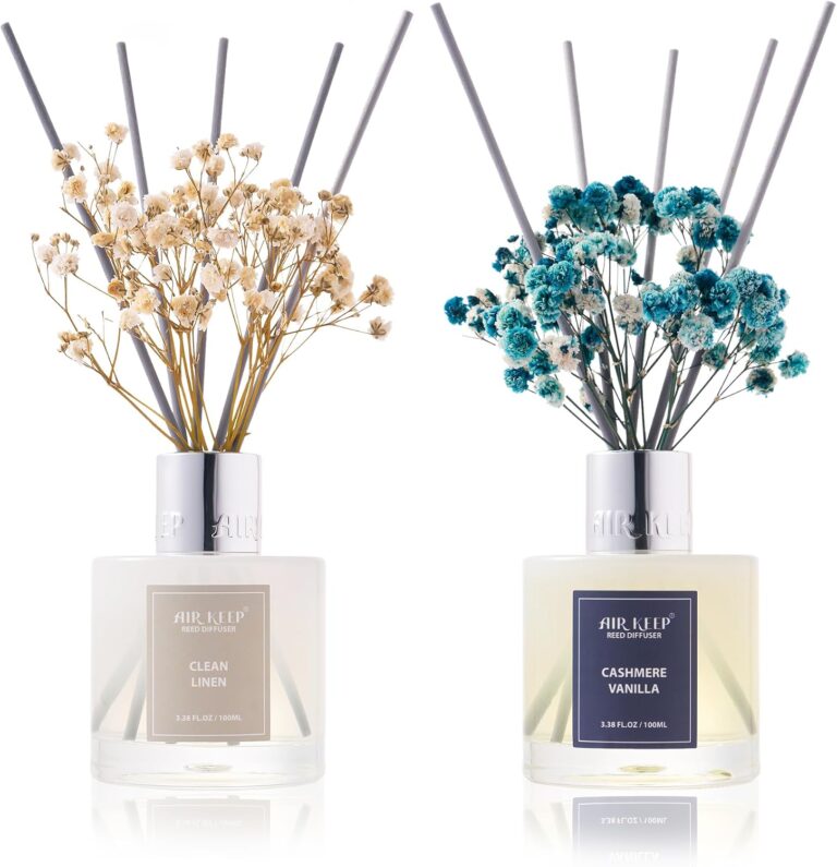 Airkeep Reed Diffuser 3.38 oz (100ml) 2pk,Clean Linen/Cashmere Vanilla Scented Reed Diffuser Set,Reed Diffuser & Oil Diffuser Sticks, Aromatherapy, Home & Kitchen Dcor,Fragrance and Gifts