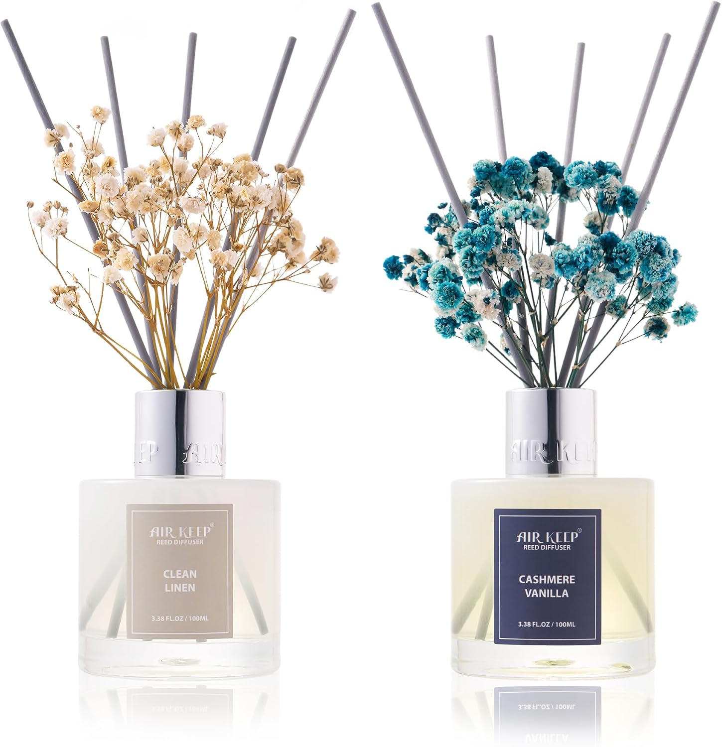 Airkeep Reed Diffuser 3.38 oz (100ml) 2pk,Clean Linen/Cashmere Vanilla Scented Reed Diffuser Set,Reed Diffuser & Oil Diffuser Sticks, Aromatherapy, Home & Kitchen Dcor,Fragrance and Gifts Airkeep Reed Diffuser 3.38 oz (100ml) 2pk,Clean Linen/Cashmere Vanilla Scented Reed Diffuser Set,Reed Diffuser & Oil Diffuser Sticks, Aromatherapy, Home & Kitchen Dcor,Fragrance and Gifts