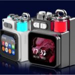 Wireless Bluetooth Speaker Mini, 2-Inch Touch Screen RGB Subwoofer, Small Portable Speaker with Alarm Clock Weather Calendar,1200mAh Battery, Metal Pendant Travel Large Hd Sound Pocket Stereo (White)