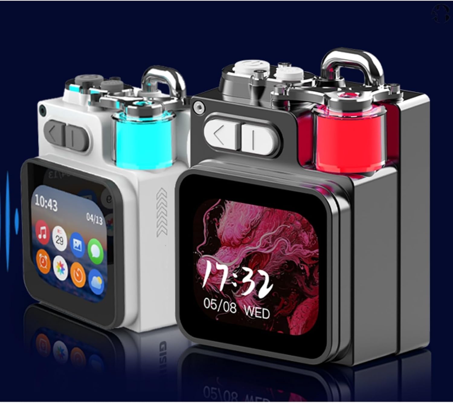 Wireless Bluetooth Speaker Mini, 2-Inch Touch Screen RGB Subwoofer, Small Portable Speaker with Alarm Clock Weather Calendar,1200mAh Battery, Metal Pendant Travel Large Hd Sound Pocket Stereo (White) Wireless Bluetooth Speaker Mini, 2-Inch Touch Screen RGB Subwoofer, Small Portable Speaker with Alarm Clock Weather Calendar,1200mAh Battery, Metal Pendant Travel Large Hd Sound Pocket Stereo (White)