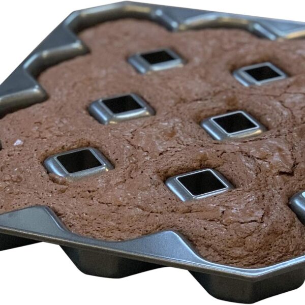 Bakelicious Crispy Corner Nonstick Brownie Pan, Makes 12 All Edges Brownies | Brownie Pan With Dividers | Easy Release Non-Stick | Makes 12 All Corners Brownies | Brownie Baking Supplies & Gadgets